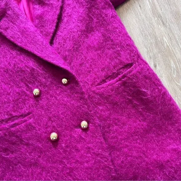 Vintage 1980’s Wayne Stuart pink mohair wool double breasted blazer jacket 8